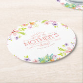 Elegant Floral Happy Moederdag | Onderzetter (Gebogen)