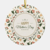 Elegant Floral Happy Moederdag | ORNAMENT (Voorkant)
