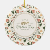 Elegant Floral Happy Moederdag | ORNAMENT (Achterkant)
