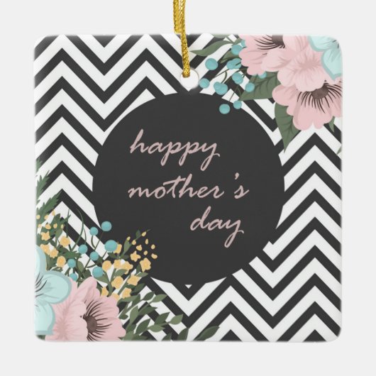 Elegant Floral Happy Moederdag | ORNAMENT (Voorkant)