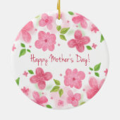 Elegant Floral Happy Moederdag | ORNAMENT (Achterkant)