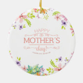 Elegant Floral Happy Moederdag | ORNAMENT (Achterkant)