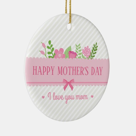 Elegant Floral Happy Moederdag | ORNAMENT (Rechts)