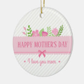 Elegant Floral Happy Moederdag | ORNAMENT (Links)