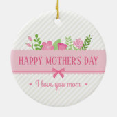 Elegant Floral Happy Moederdag | ORNAMENT (Achterkant)