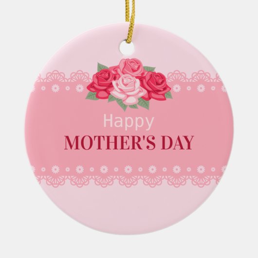 Elegant Floral Happy Moederdag | ORNAMENT (Voorkant)