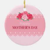 Elegant Floral Happy Moederdag | ORNAMENT (Achterkant)