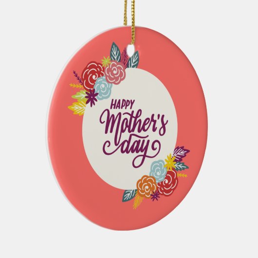 Elegant Floral Happy Moederdag | ORNAMENT (Rechts)