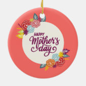 Elegant Floral Happy Moederdag | ORNAMENT (Achterkant)