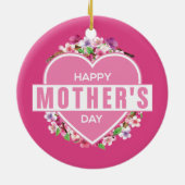 Elegant Floral Happy Moederdag | ORNAMENT (Achterkant)