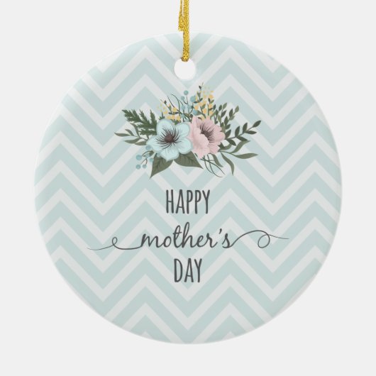 Elegant Floral Happy Moederdag | ORNAMENT (Achterkant)