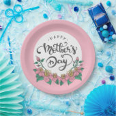 Elegant Floral Happy Moederdag | Papieren Bord (Feest)