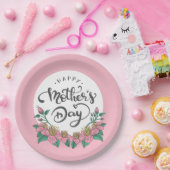 Elegant Floral Happy Moederdag | Papieren Bord (Feest)