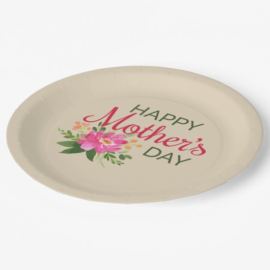 Elegant Floral Happy Moederdag | Papieren Bord (Gekanteld)