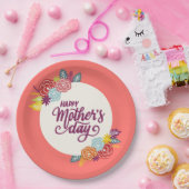 Elegant Floral Happy Moederdag | Papieren Bord (Feest)
