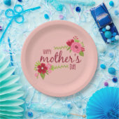 Elegant Floral Happy Moederdag | Papieren Bord (Feest)