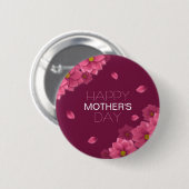 Elegant Floral Happy Moederdag | Pin-Button Ronde Button 5,7 Cm (Voorkant /achterkant)