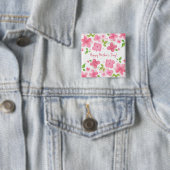 Elegant Floral Happy Moederdag | Pin-Button Vierkante Button 5,1 Cm (In situ)