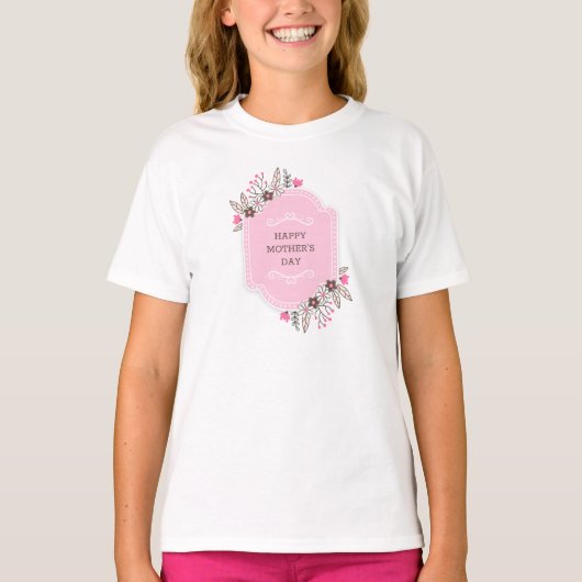 Elegant Floral Happy Moederdag | SHIRT (Voorkant)
