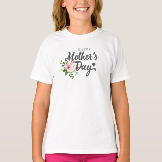 Elegant Floral Happy Moederdag | SHIRT (Voorkant)