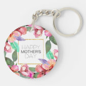 Elegant Floral Happy Moederdag | SLEUTELHANGER (Achterkant)