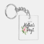 Elegant Floral Happy Moederdag | SLEUTELHANGER (Voorkant Links)