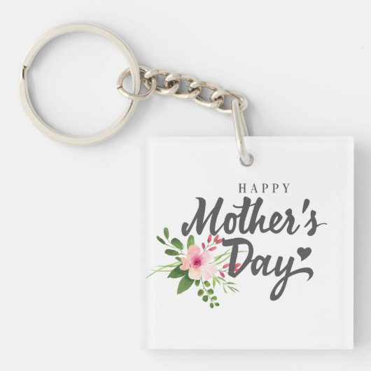 Elegant Floral Happy Moederdag | SLEUTELHANGER (Voorkant)