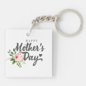 Elegant Floral Happy Moederdag | SLEUTELHANGER (Achterkant)