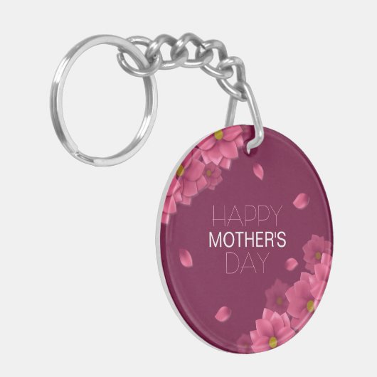 Elegant Floral Happy Moederdag | SLEUTELHANGER (Voorkant Links)