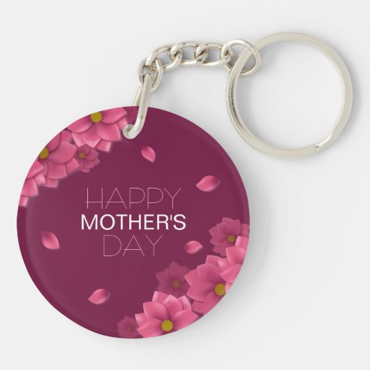 Elegant Floral Happy Moederdag | SLEUTELHANGER (Achterkant)