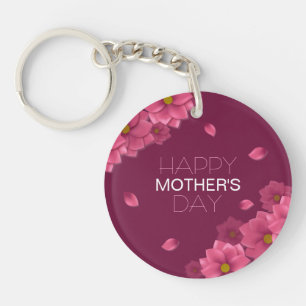 Elegant Floral Happy Moederdag SLEUTELHANGER