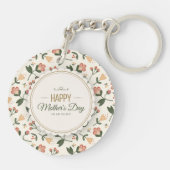 Elegant Floral Happy Moederdag Sleutelhanger (Achterkant)