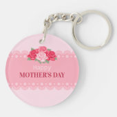 Elegant Floral Happy Moederdag | Sleutelhanger (Achterkant)
