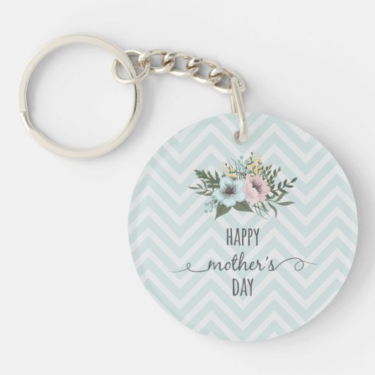 Elegant Floral Happy Moederdag | SLEUTELHANGER (Voorkant)