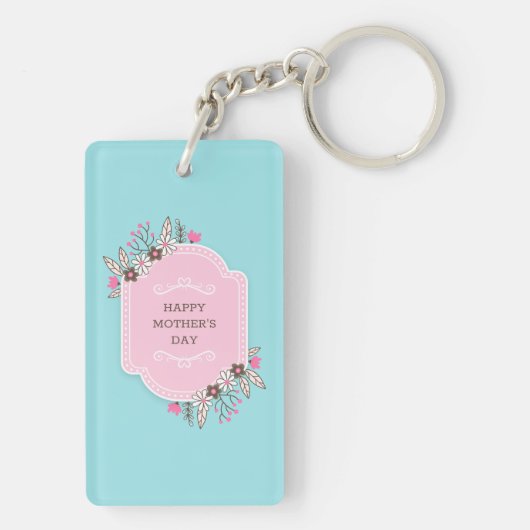 Elegant Floral Happy Moederdag | SLEUTELHANGER (achterkant)