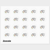 Elegant Floral Happy Moederdag | Stickerzegel Ronde Sticker (Vel)