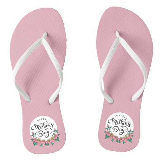 Elegant Floral Happy Moederdag | TEENSLIPPERS (Voetbed)