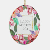 Elegant Floral Happy Moederdag | Versiering Keramisch Ornament (Rechts)