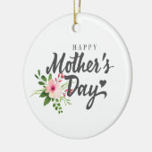Elegant Floral Happy Moederdag | Versiering Keramisch Ornament (Links)