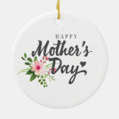 Elegant Floral Happy Moederdag | Versiering Keramisch Ornament (Achterkant)