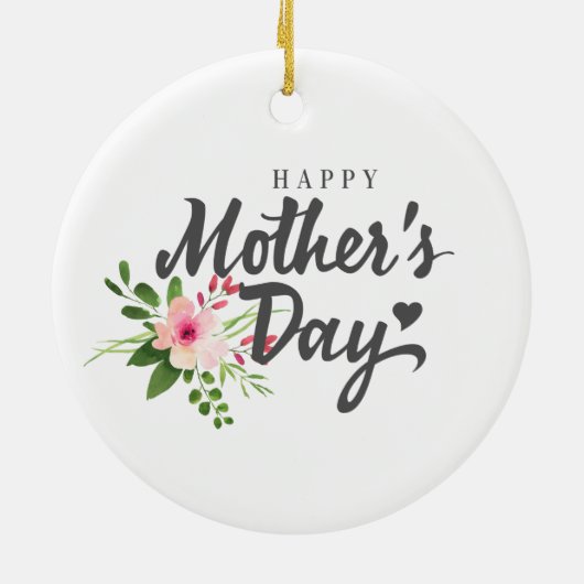 Elegant Floral Happy Moederdag | Versiering Keramisch Ornament (Achterkant)