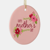 Elegant Floral Happy Moederdag | Versiering Keramisch Ornament (Rechts)