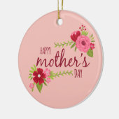 Elegant Floral Happy Moederdag | Versiering Keramisch Ornament (Links)