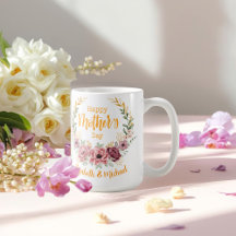 Elegant Floral Happy Mother’s Day Personalized Mug