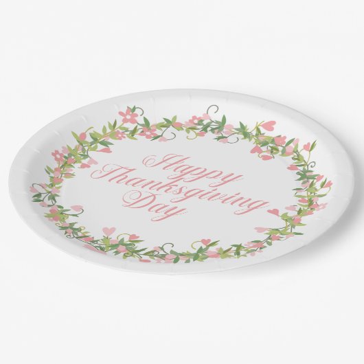 Elegant Floral Happy Thanksgiving | Bord papier (Gekanteld)