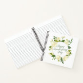 Elegant Floral Happy Thanksgiving | Laptop Notitieboek (Binnen)