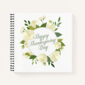 Elegant Floral Happy Thanksgiving | Laptop Notitieboek (Voorkant)