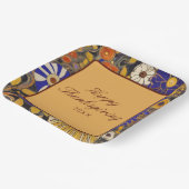 Elegant Floral Happy Thanksgiving Papieren Bordje (Gebogen)