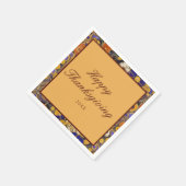 Elegant Floral Happy Thanksgiving Servet (Hoek)