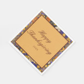 Elegant Floral Happy Thanksgiving Servet (Hoek)